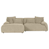 ECKSOFA in Flachgewebe Beige  - Beige/Schwarz, Konventionell, Kunststoff/Textil (174/274cm) - Carryhome