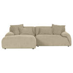 ECKSOFA in Flachgewebe Beige  - Beige/Schwarz, KONVENTIONELL, Kunststoff/Textil (174/274cm) - Carryhome