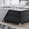 BOXSPRINGBETT 180/200 cm  in Anthrazit  - Anthrazit/Silberfarben, KONVENTIONELL, Textil/Metall (180/200cm) - MID.YOU