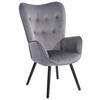 SESSEL Samt Grau    - Schwarz/Grau, Design, Holz/Textil (66/109/71cm) - Ti'me