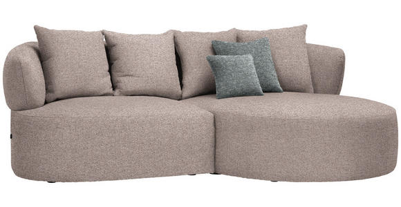 ECKSOFA in Flachgewebe Hellbraun  - Hellbraun/Schwarz, MODERN, Kunststoff/Textil (235/166cm) - Hom`in