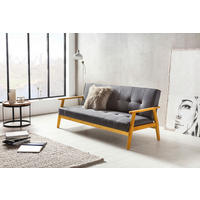 SCHLAFSOFA in Webstoff Naturfarben, Dunkelgrau  - Dunkelgrau/Naturfarben, MODERN, Holz/Textil (190/81/85cm) - Livetastic