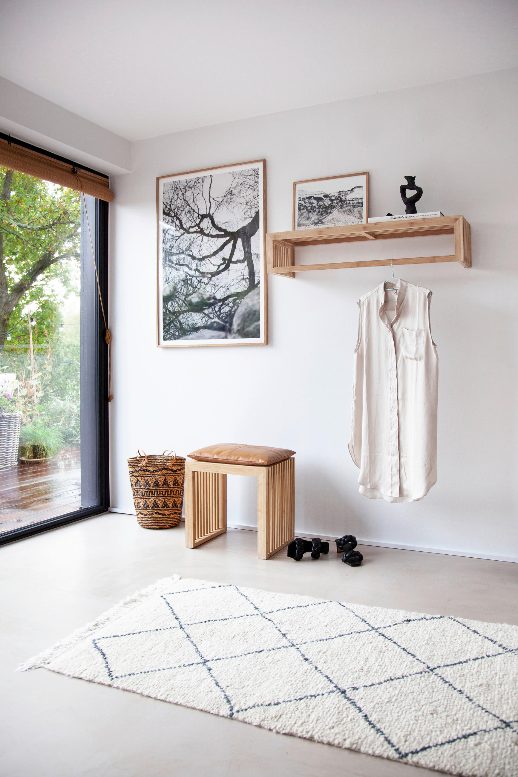 WANDGARDEROBE in Bambus vollmassiv Naturfarben - Naturfarben, Design, Holz (94,5/20/27cm) - MID.YOU