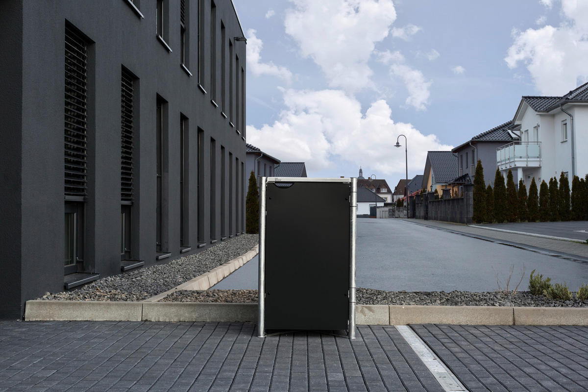 MÜLLTONNENBOX - Schwarz, Basics, Metall (69,7/115,2/80,7cm)
