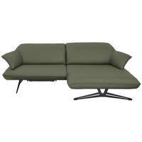 ECKSOFA in Echtleder Grün  252/169 cm  - Beige/Schwarz, Design, Leder/Metall (252/169cm) - Koinor