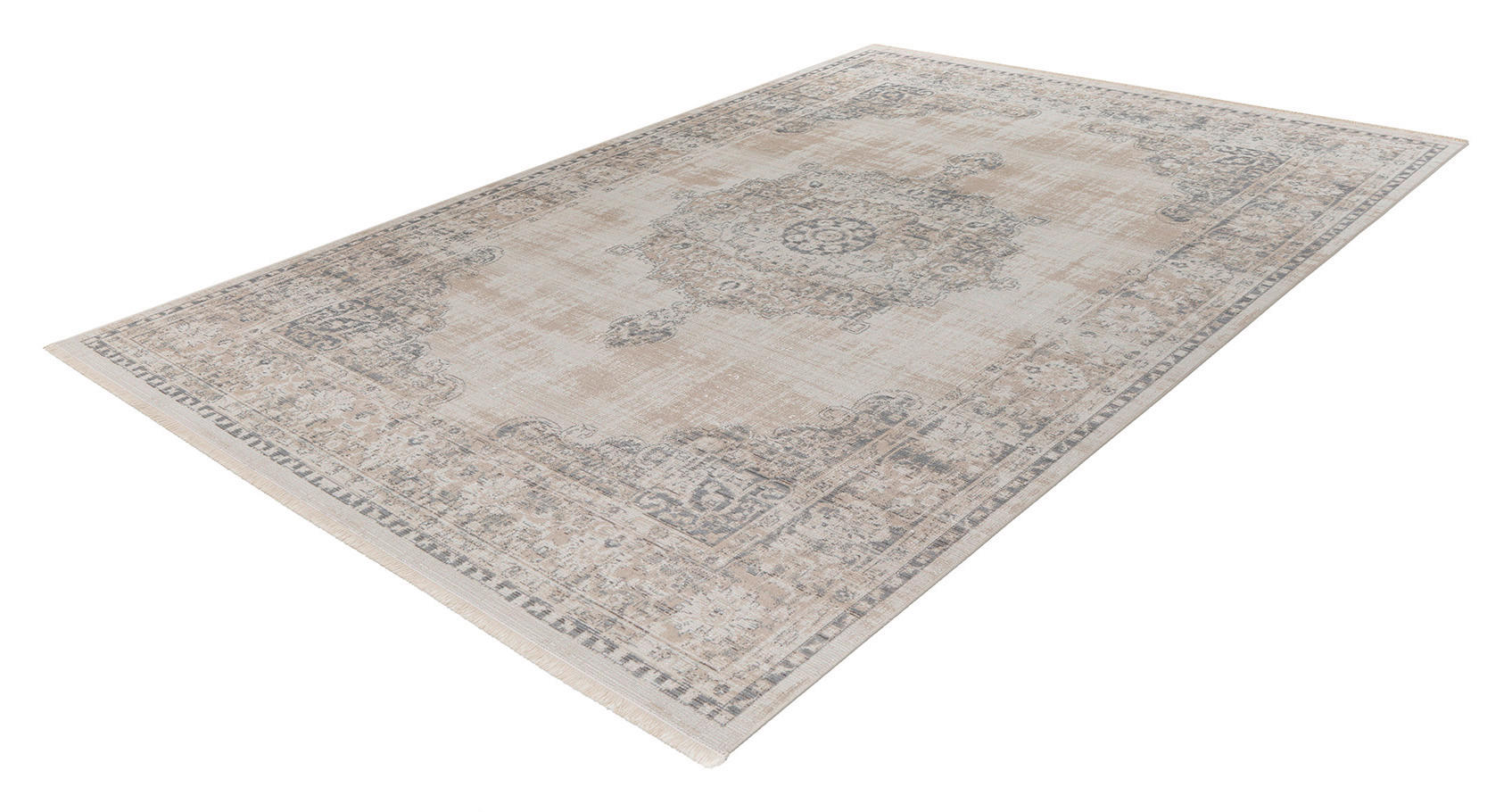 Thumbnail - Kayoom Vintage-Teppich Dilan 100, Grau, Textil, Ornament, rechteckig, 160x230 cm, Teppiche & Böden, Teppiche, Vintage-Te...