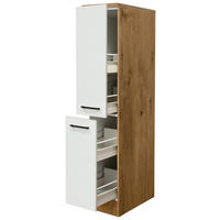 APOTHEKERSCHRANK 30/160,6/60 cm  in Magnolie, Eichefarben  - Eichefarben/Magnolie, KONVENTIONELL, Holzwerkstoff/Metall (30/160,6/60cm) - FlexWell