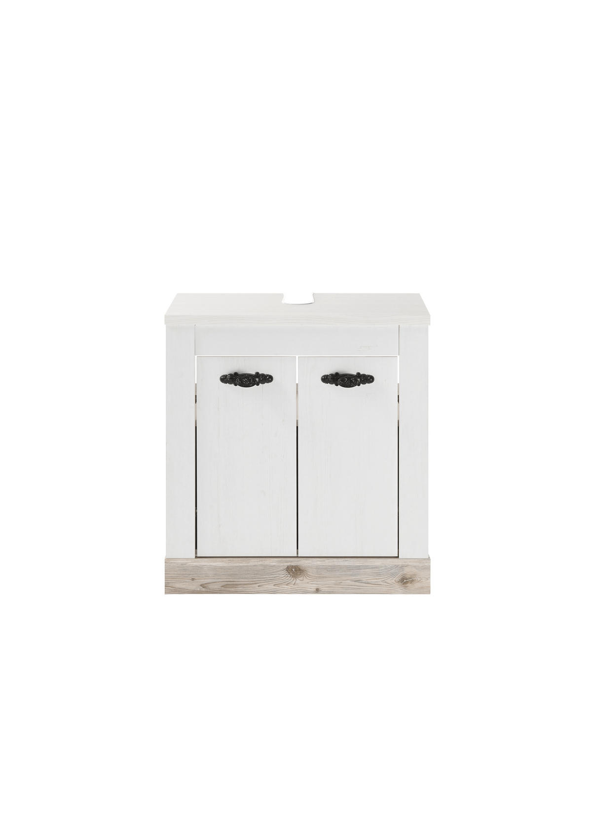 WASCHBECKENUNTERSCHRANK 60/63/46 cm  - Schwarz/Pinienfarben, Design, Holzwerkstoff/Metall (60/63/46cm) - MID.YOU