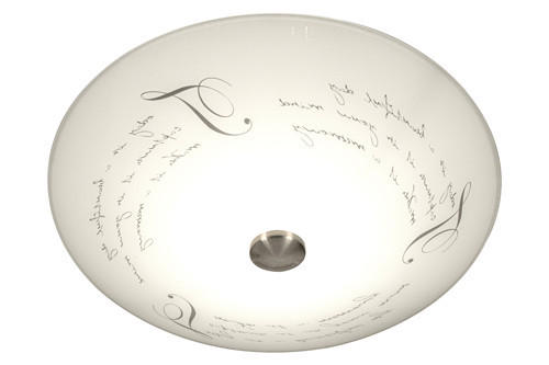 TAKLAMPA  - vit/aluminiumfärgad, Klassisk, metall/glas (50/19/50cm)