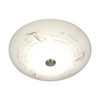 TAKLAMPA  - vit/aluminiumfärgad, Klassisk, metall/glas (50/19/50cm)
