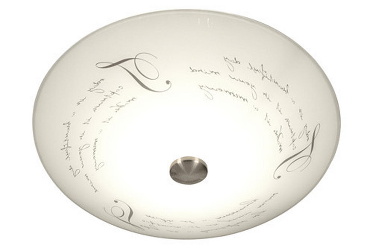 TAKLAMPA  - vit/aluminiumfärgad, Klassisk, metall/glas (50/19/50cm)