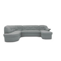 WOHNLANDSCHAFT Mintgrau Mikrofaser  - Mintgrau/Schwarz, KONVENTIONELL, Kunststoff/Textil (180/295/146cm) - MID.YOU