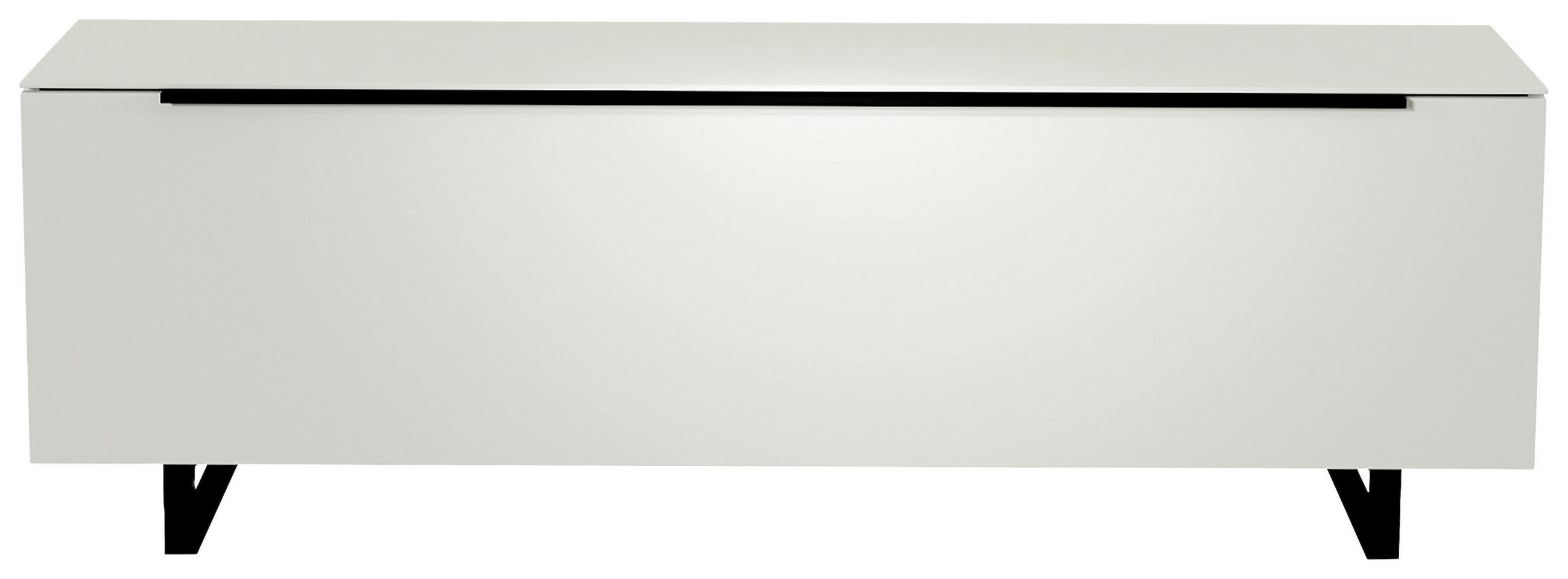 LOWBOARD Schwarz, Weiss  160/51/45 cm  - Weiss/Schwarz, Design, Glas/Holzwerkstoff (160/51/45cm) - Moderano