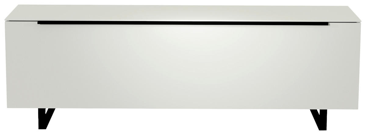 LOWBOARD  in 160/51/45 cm  - Schwarz/Weiß, Design, Glas/Holzwerkstoff (160/51/45cm) - Moderano