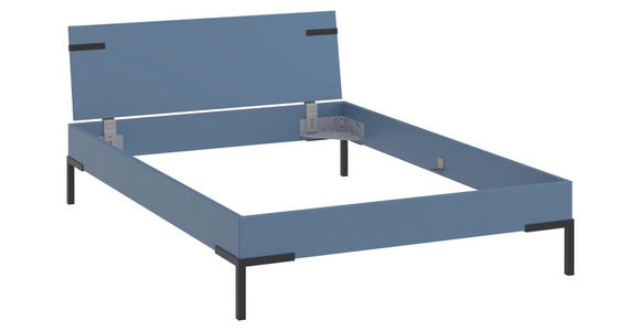 BETT 140/200 cm  in Blau  - Blau/Schwarz, Design, Holzwerkstoff/Metall (140/200cm) - Xora