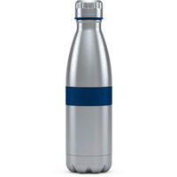 TRINKFLASCHE 0,5 l BODDELS  - Edelstahlfarben/Dunkelblau, Basics, Metall (500ml) - Boddels