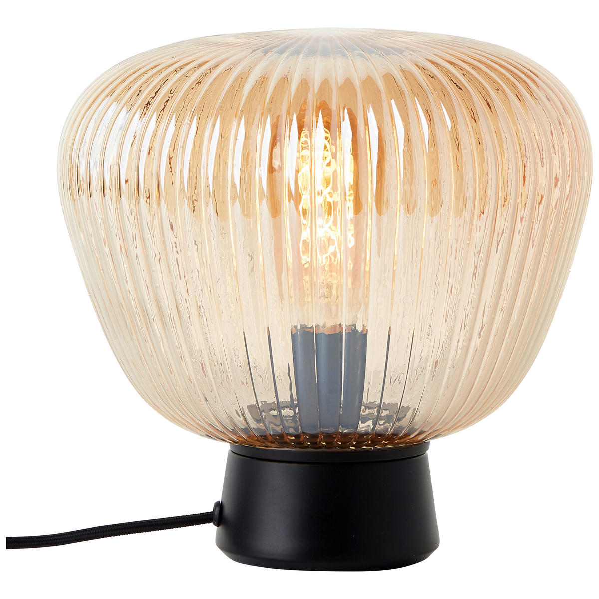 STOLNÍ LAMPA, E27, 25/24,5 cm  - jantarové barvy, Basics, kov/sklo (25/24,5cm)