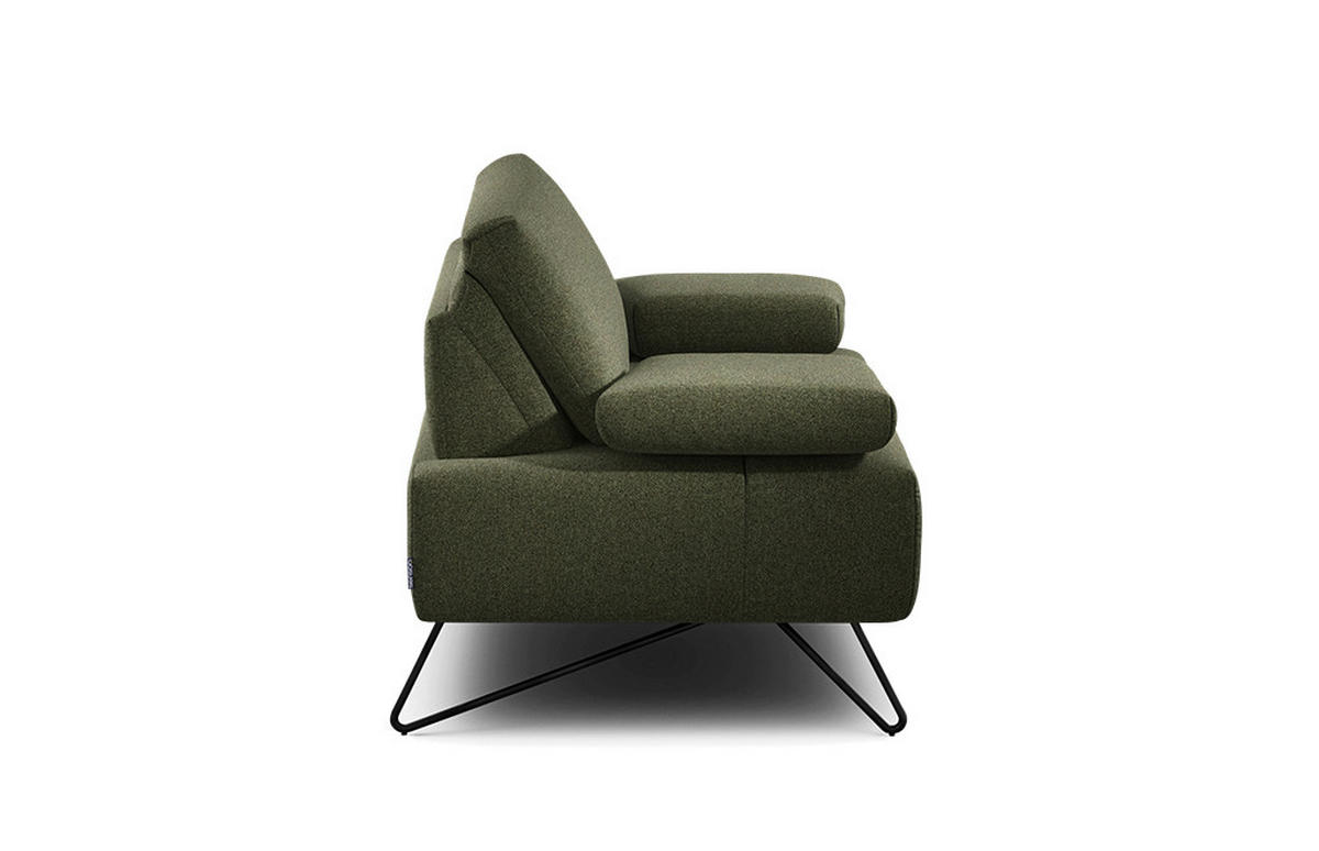 SESSEL in Chenille Waldgrün  - Waldgrün/Schwarz, Design, Textil/Metall (114-142/85/86-94cm) - SENSOO