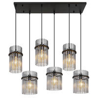 HÄNGLAMPA GORLEY 92,5/35,5/125 cm  - svart/grå, Basics, metall/glas (92,5/35,5/125cm) - Globo