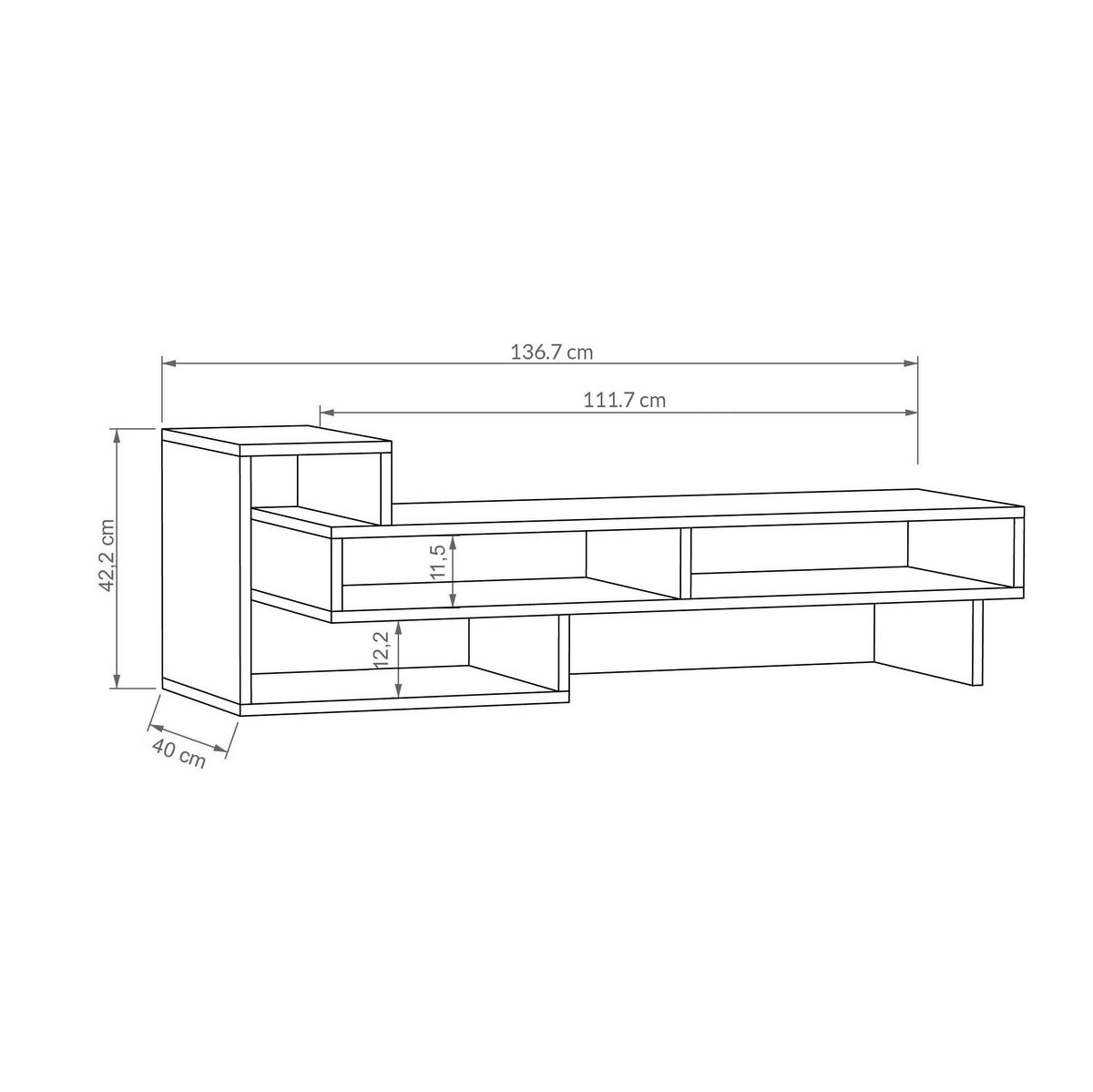 PHONOTISCH - Mokka, Design, Holzwerkstoff (42/136.5/40cm) - Livetastic