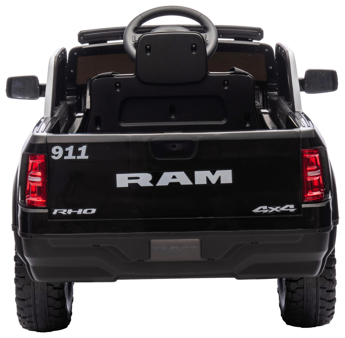 ELEKTRO-KINDERAUTO RAM 1500 POLICE TRUCK Schwarz, Weiß  - Schwarz/Weiß, KONVENTIONELL, Kunststoff/Metall (119/68/57cm)