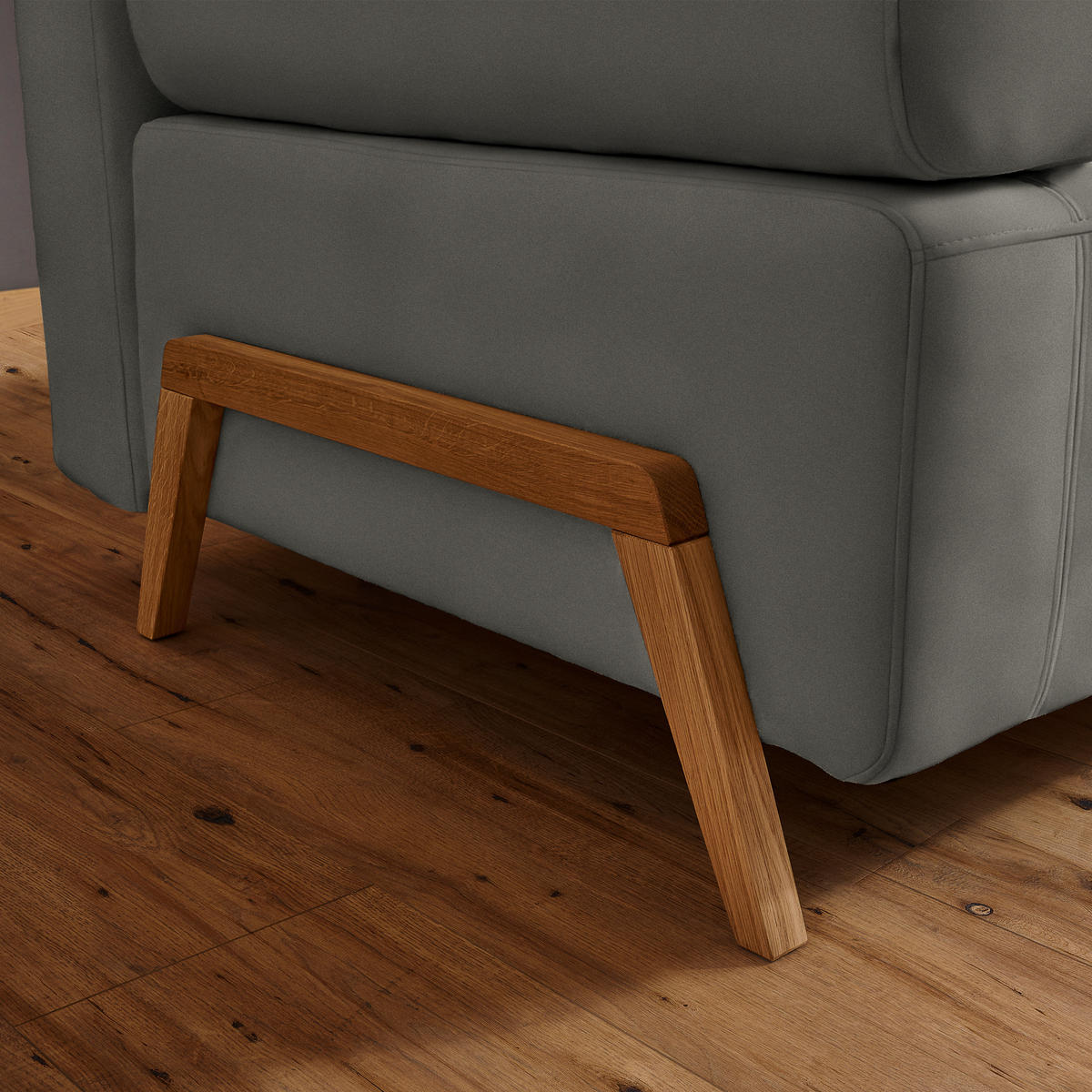 SCHLAFSOFA in Textil Graubraun  - Graubraun/Naturfarben, Design, Holz/Textil (211/88/102cm) - Niels Andersson