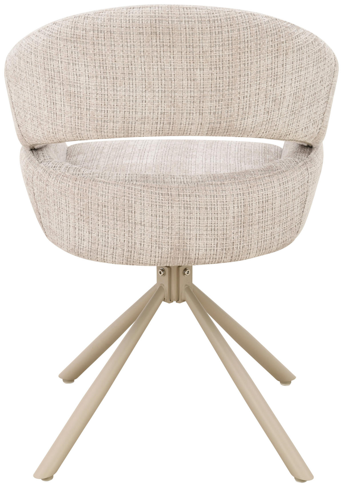 ARMLEHNSTUHL  Sitzfläche 360° drehbar Chenille  Beige  - Beige, MODERN, Holz/Textil (58/85/62cm) - Livetastic
