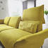 WOHNLANDSCHAFT - Edelstahlfarben/Gelb, Design, Textil/Metall (207/274cm)