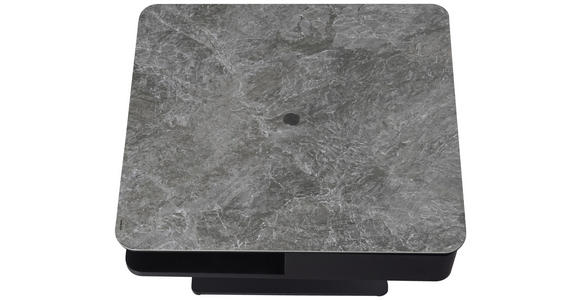 COUCHTISCH in Metall, Glas, Keramik, Holzwerkstoff 75/75/42-57 cm  - Schwarz/Grau, Basics, Glas/Keramik (75/75/42-57cm) - Dieter Knoll