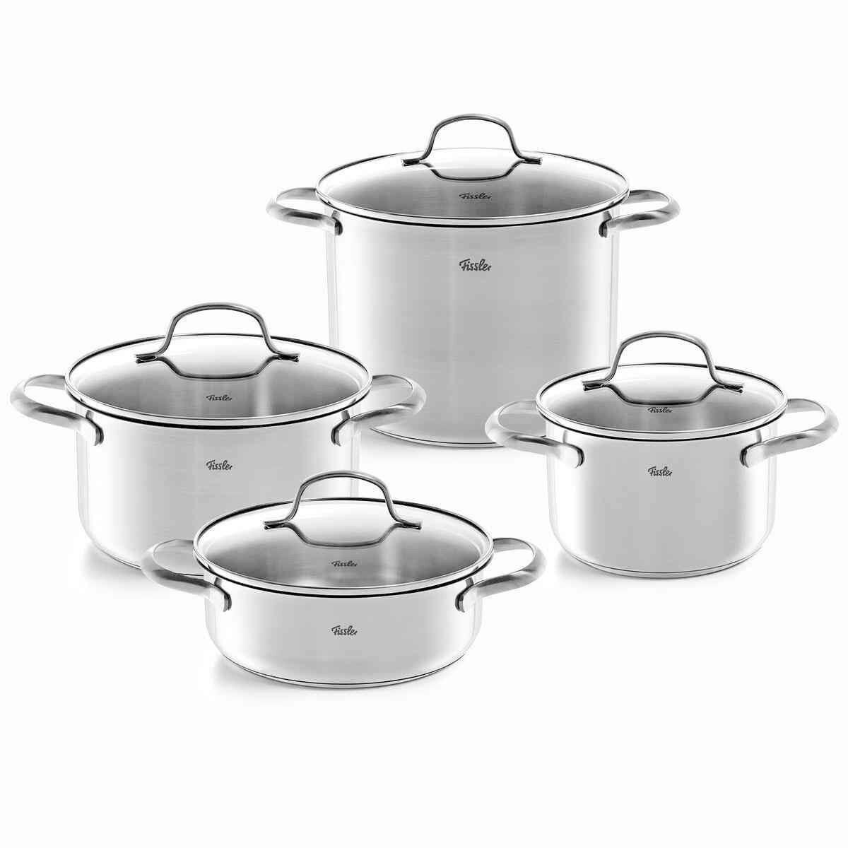 Set De Oale 4 piese  - argintiu, Basics, sticlă/metal - Fissler