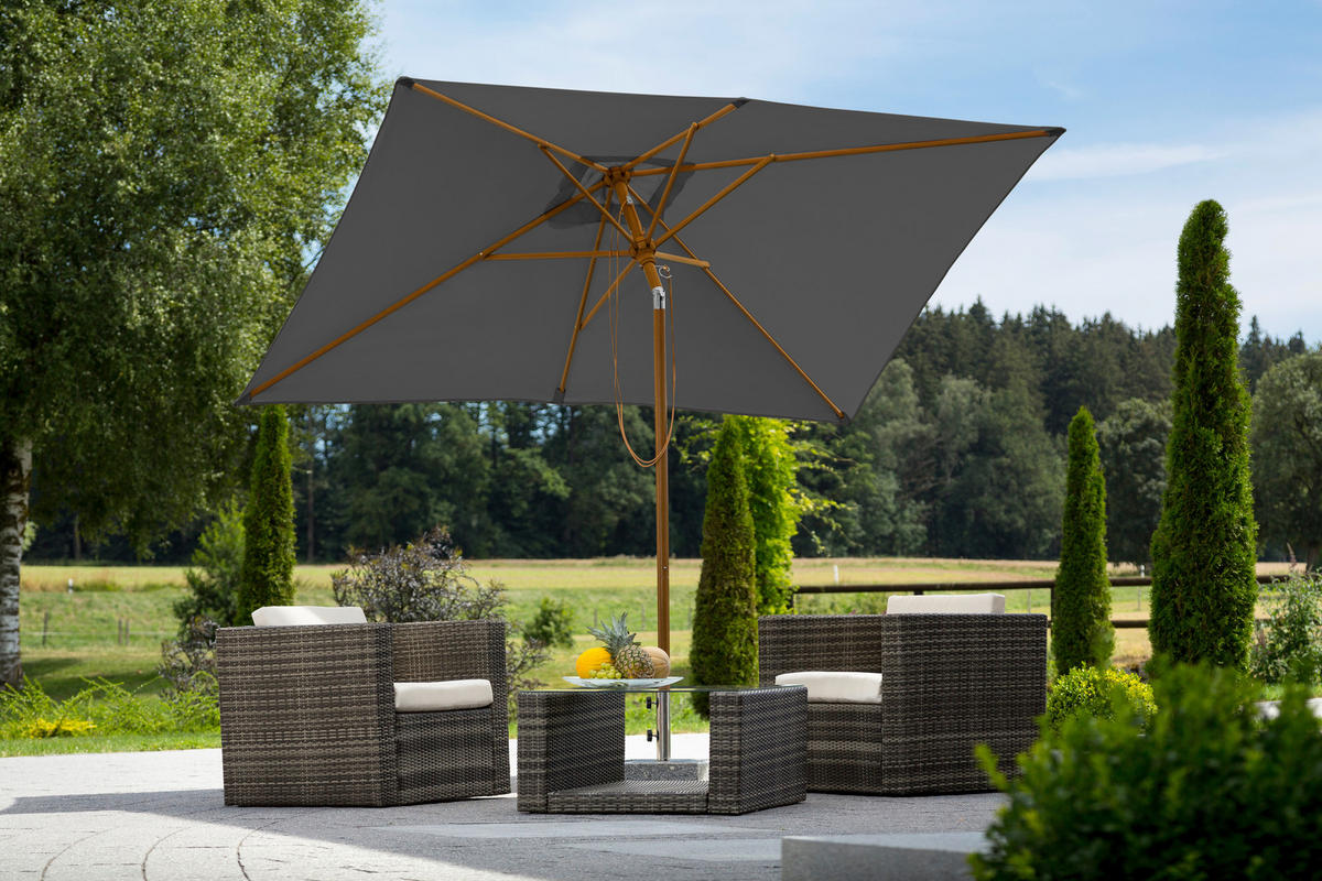 SONNENSCHIRM 300 cm Anthrazit  - Anthrazit/Buchefarben, Basics, Textil/Metall (200/261/300cm) - Schneider