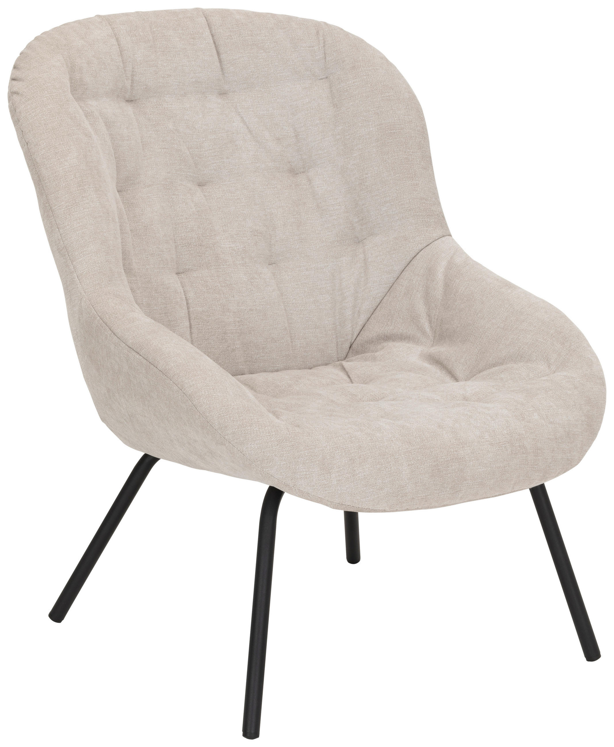 SESSEL Webstoff Beige    - Beige/Schwarz, MODERN, Textil/Metall (66/84/77cm) - MID.YOU