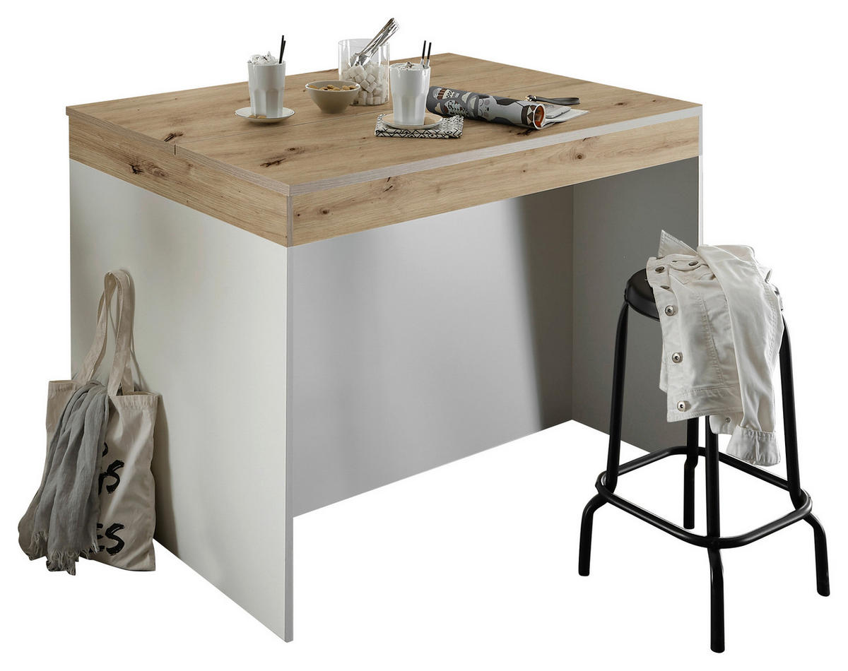 KÜCHENINSEL 123/90/90 cm  in Weiß, Eichefarben  - Eichefarben/Weiß, Basics, Holzwerkstoff (123/90/90cm) - Carryhome