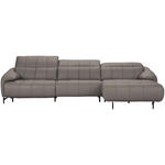 ECKSOFA in Echtleder Greige  313/165 cm  - Greige/Schwarz, Design, Leder/Metall (313/165cm) - Emilio Belluti