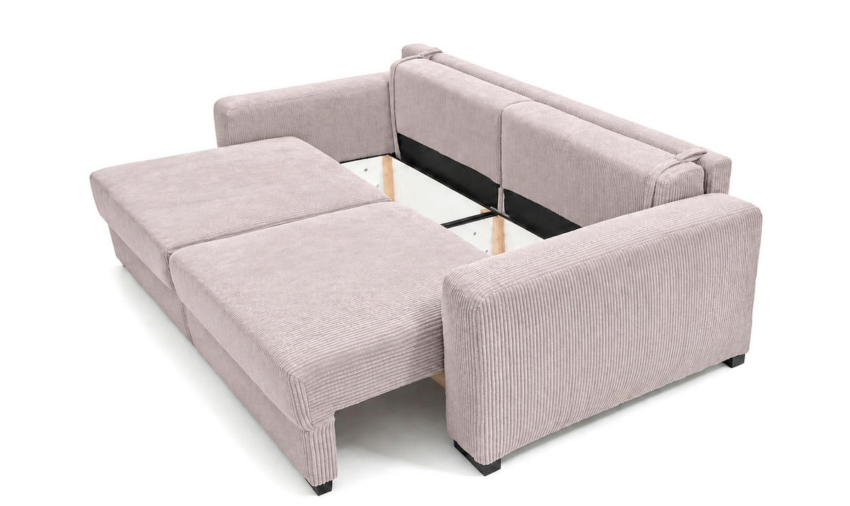 3-SITZER-SOFA Cord Cappuccino  - Schwarz/Cappuccino, Basics, Holz/Textil (250/90/110cm) - MID.YOU