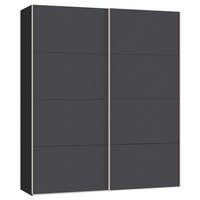 SCHWEBETÜRENSCHRANK 203/236/65 cm 2-türig Anthrazit, Schwarz  - Edelstahlfarben/Anthrazit, Design, Holzwerkstoff (203/236/65cm) - Boxxx