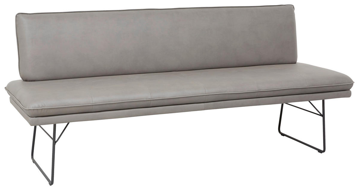 SITZBANK in Metall, Textil Anthrazit, Schwarz  - Anthrazit/Schwarz, Design, Textil/Metall (195/87/65cm) - Dieter Knoll