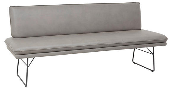 SITZBANK in Metall, Textil Anthrazit, Schwarz  - Anthrazit/Schwarz, Design, Textil/Metall (195/87/65cm) - Dieter Knoll