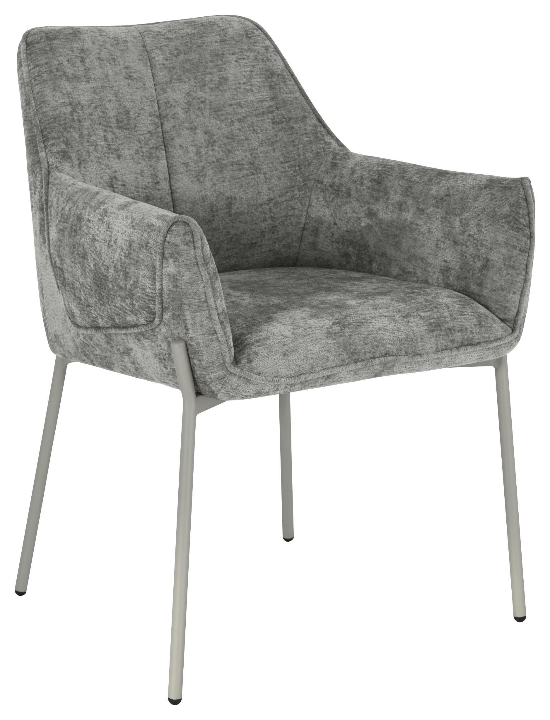 ARMLEHNSTUHL  in Eisen Chenille  - Dunkelgrau/Grau, MODERN, Holz/Textil (62/83/62cm) - MID.YOU