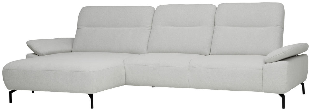 KUTNA GARNITURA tekstil  sivo-bijela   - sivo-bijela/crna, Design, tekstil/metal (165/318cm) - Xora