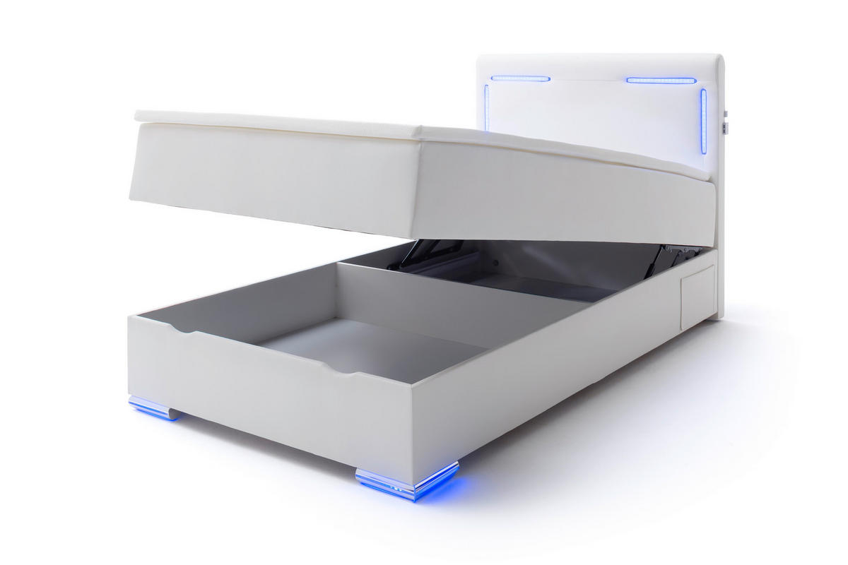 BOXSPRINGOVÁ POSTEĽ, 120/200 cm biela - biela/strieborná, Design, textil/plast (120/200cm) - Xora