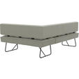 ECKBANK 227/165 cm  in Hellgrau  - Hellgrau/Schwarz, Design, Leder/Metall (227/165cm) - Moderano