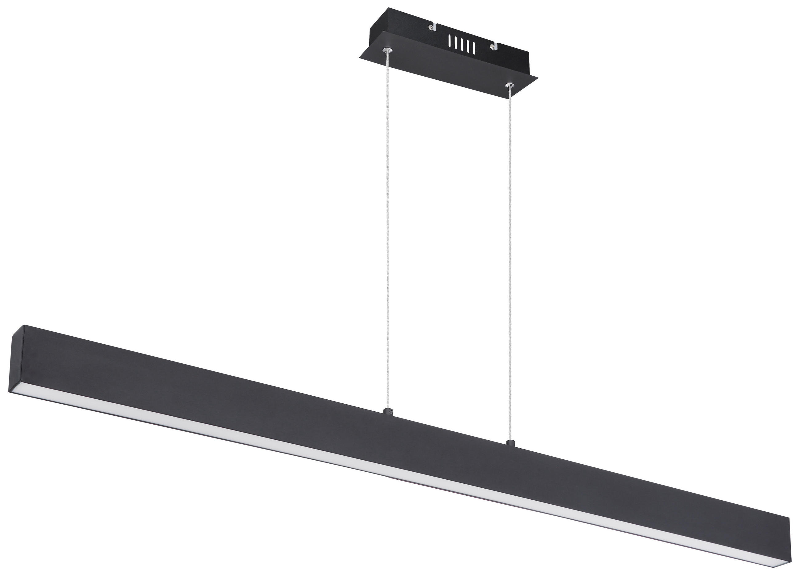 LED Hängeleuchte Verena VERENA 121/8/120 cm   - Opal/Schwarz, Design, Kunststoff/Metall (121/8/120cm) - Globo
