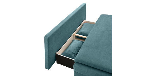 SCHLAFSOFA in Webstoff Blau  - Blau/Schwarz, KONVENTIONELL, Kunststoff/Textil (207/74-94cm) - Venda