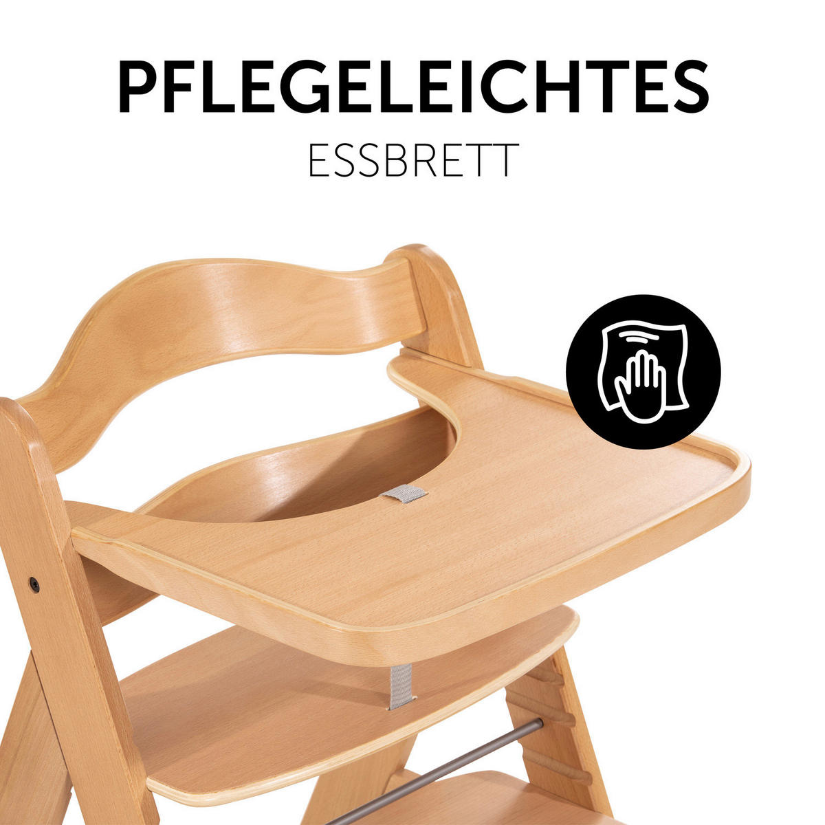 ESS- UND SPIELBRETT ALPHA WOODEN TRAY  - Naturfarben, Basics, Holz (38,5/46/3cm) - Hauck