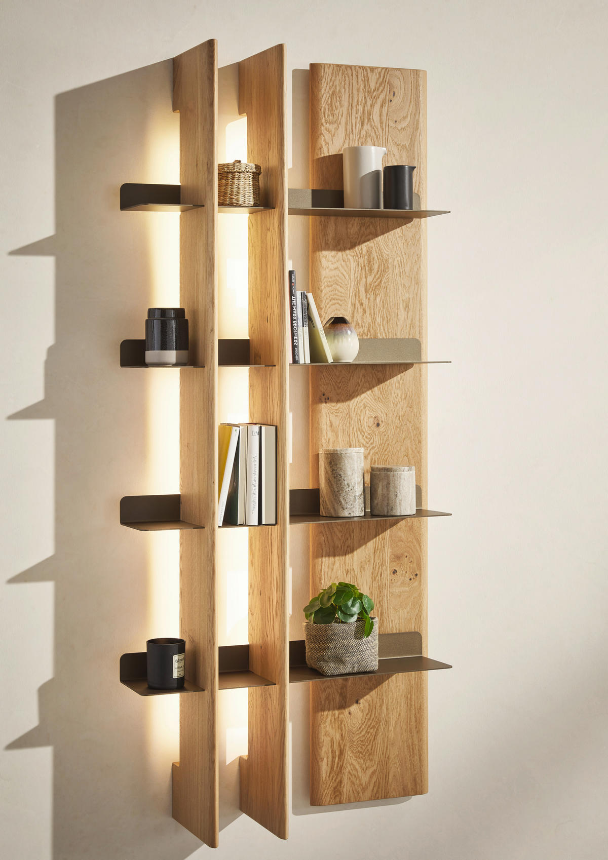 WANDPANEEL Bronzefarben, Wildeiche  74,9/167,6/25 cm  - Wildeiche/Bronzefarben, Natur, Holz/Metall (74,9/167,6/25cm) - Valnatura