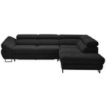 ECKSOFA in Webstoff Schwarz  - Schwarz, Design, Textil/Metall (280/235cm) - Hom`in