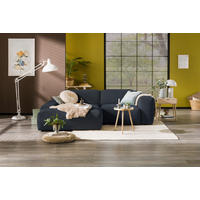 ECKSOFA in Cord Blau  170/252 cm  - Blau/Schwarz, Design, Kunststoff/Textil (170/252cm) - MID.YOU