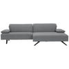 ECKSOFA in Flachgewebe Hellgrau  - Anthrazit/Hellgrau, Design, Textil/Metall (280/165cm) - Johann Jakob