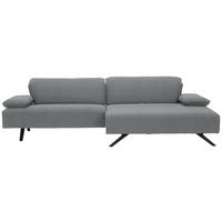 ECKSOFA in Flachgewebe Hellgrau  - Anthrazit/Hellgrau, Design, Textil/Metall (280/165cm) - Johann Jakob